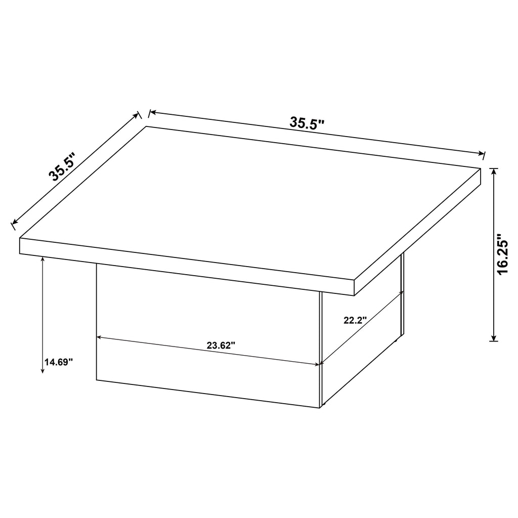 Devar 35.5-Inch Living Room Square Coffee Table Mango 708068