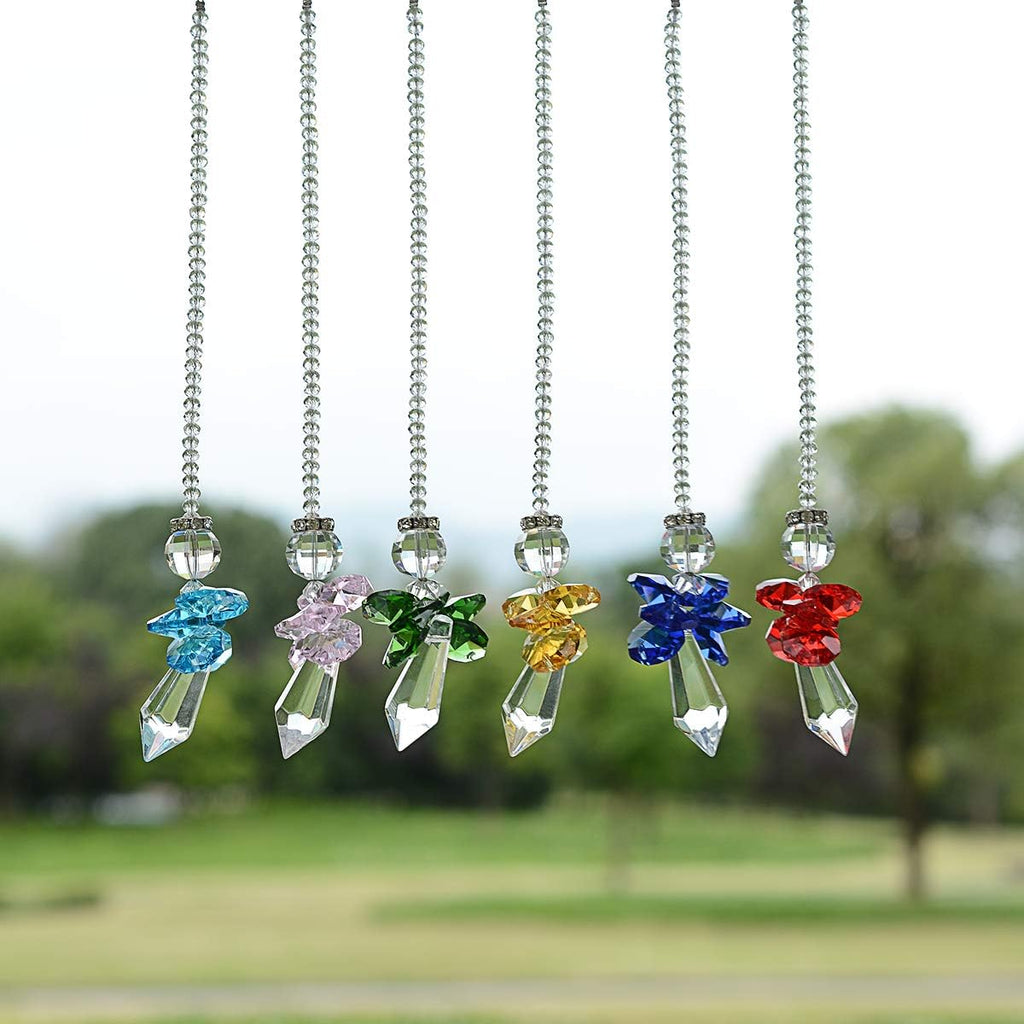Lot 100pcs 1 Hole Glass Octagon Beads, Crystal Prism Suncatcher Chandelier Replacement Parts DIY Lamp Hanging Pendant
