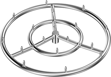 18 Inch Round Stainless Steel Fire Pit Jet Burner Ring - High Flame