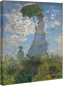 Woman with a Parasol Madame Monet and Her Son Canvas Prints Wall Art of Claude Monet Famous Classic Oil Paintings