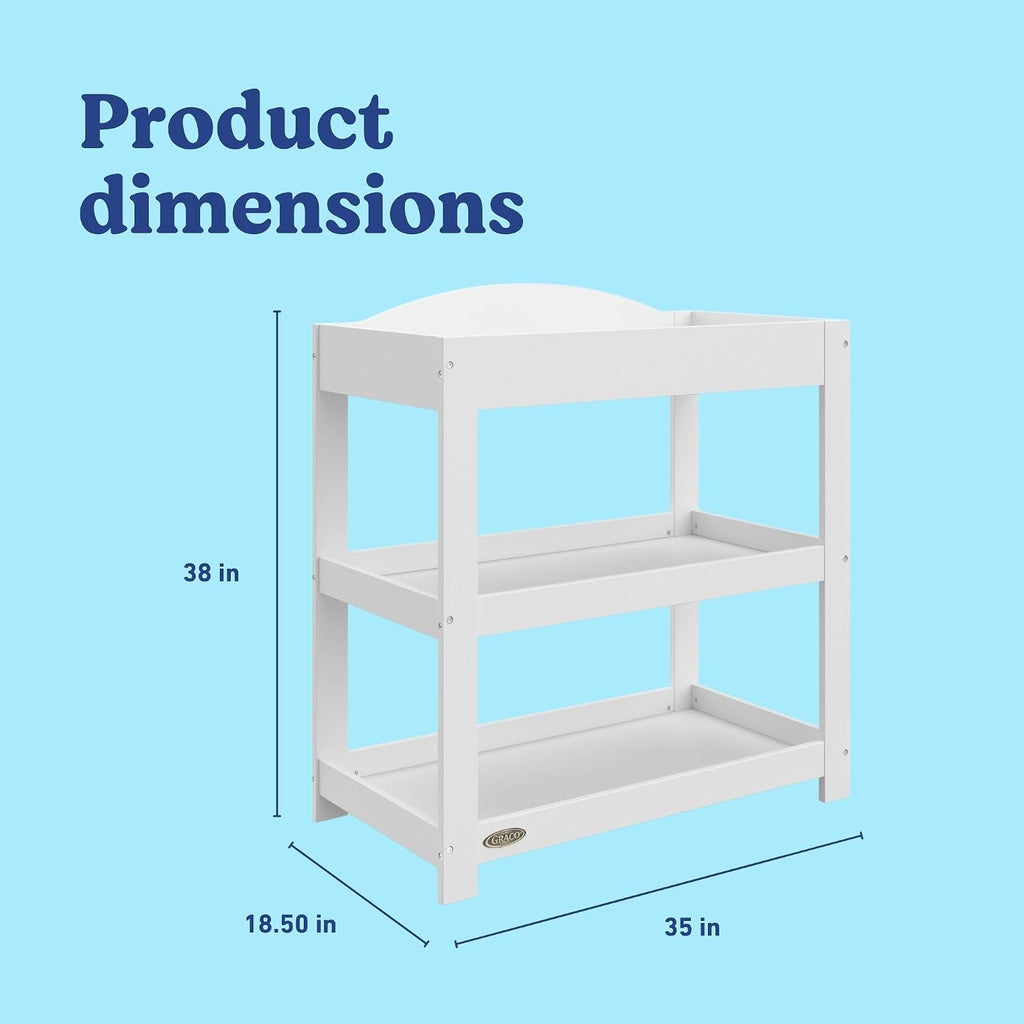 Customizable Changing Table with Water-Resistant Changing Pad, White | Customizable Modern Flat or Classic Arched