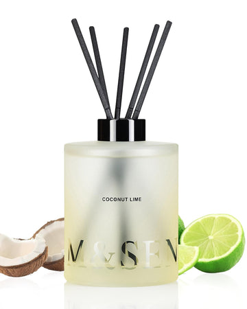 Reed Diffuser Set, Coconut Lime, 17 oz Natural Essential Oil