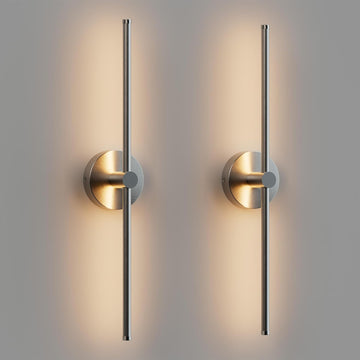 24 Inch LED Indoor Linear Wall Sconces Set of Two, 3CCT Switchable, Brushed Nickel, Hardwired and Wall Mounted