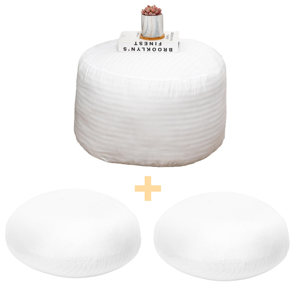 Ottoman Stuffing, PP Cotton Ottoman Pouf Insert, Round, 20x14 In
