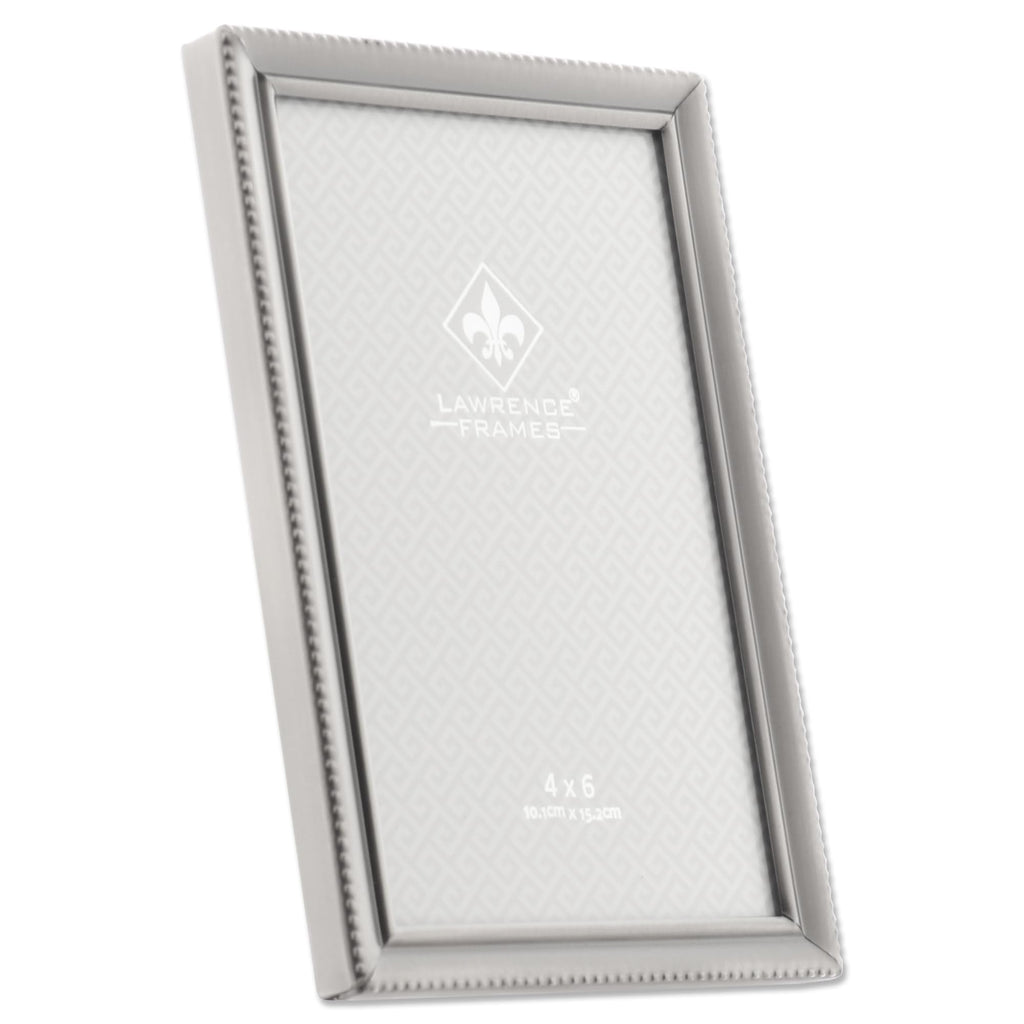 Antique Pewter 4x6 Picture Frame - Bead Border Design