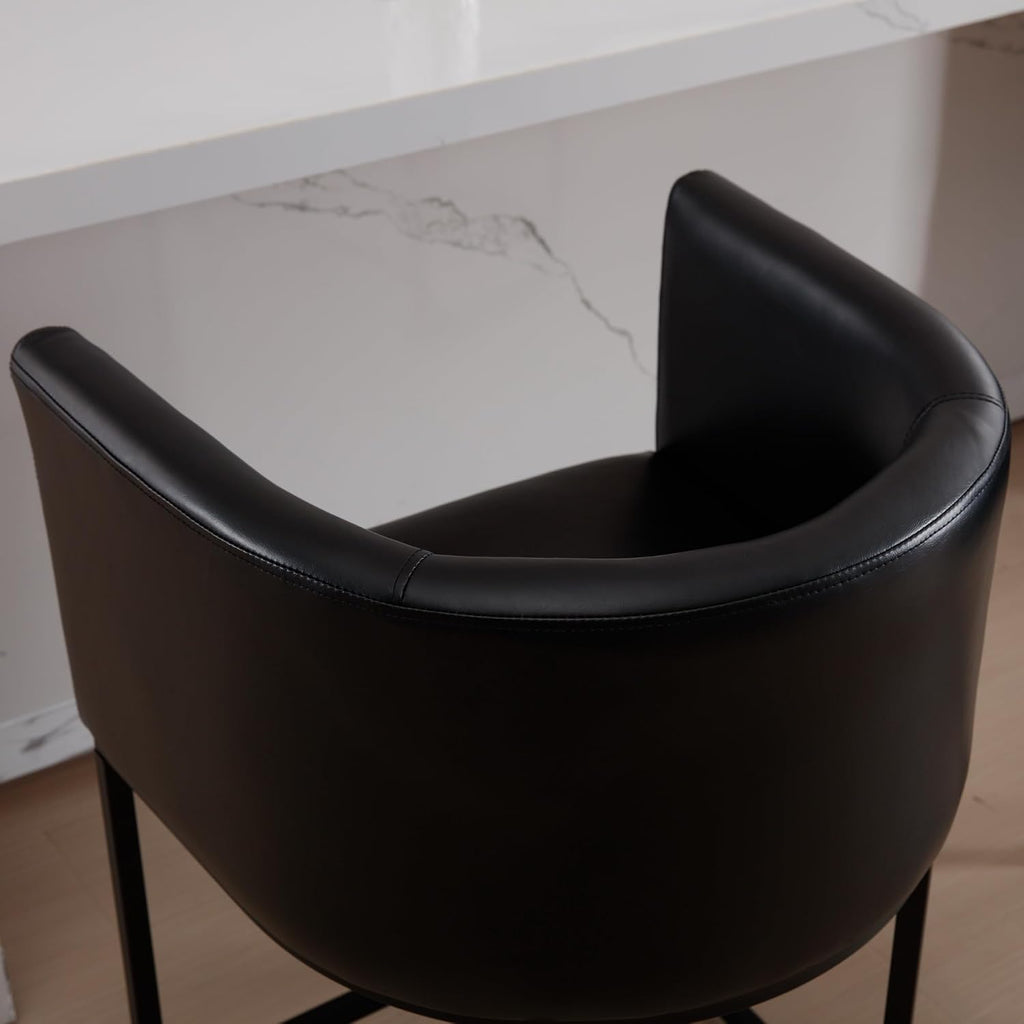 Modern Counter Height PU Leather Upholstered Bar Stools Set of 3, 24" Kitchen Counter Island Stools Bar Chairs
