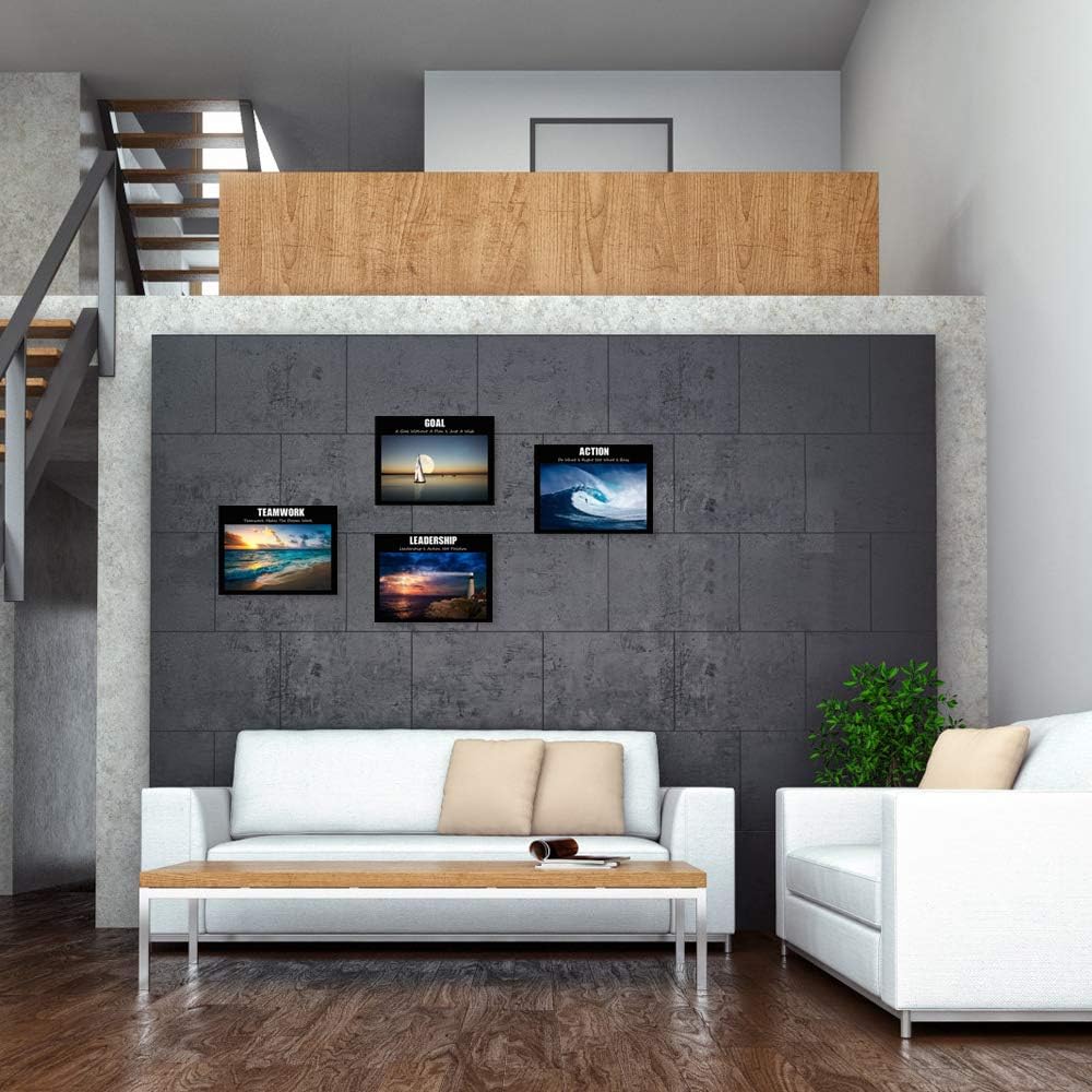 Large Motivation Teamwork Leadership Action Goal Inspirational Quotes Canvas Wall Art Ocean Waves Sea Seascape