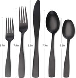 Matte Black Silverware Set, Satin Finish 40-Piece Stainless Steel Flatware set, Tableware Cutlery Set Service for 8