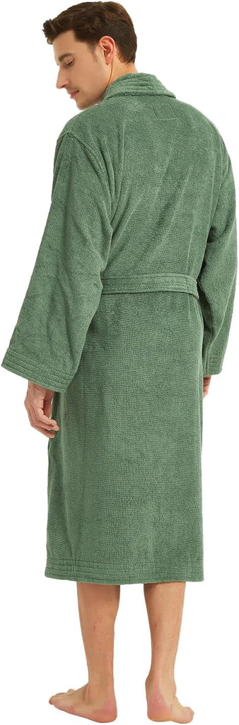 Bathrobe Mens,Premium Thick Terry Cloth Bathrobe,Towel Bath robe Long-Staple Combed Men's Cotton Robe