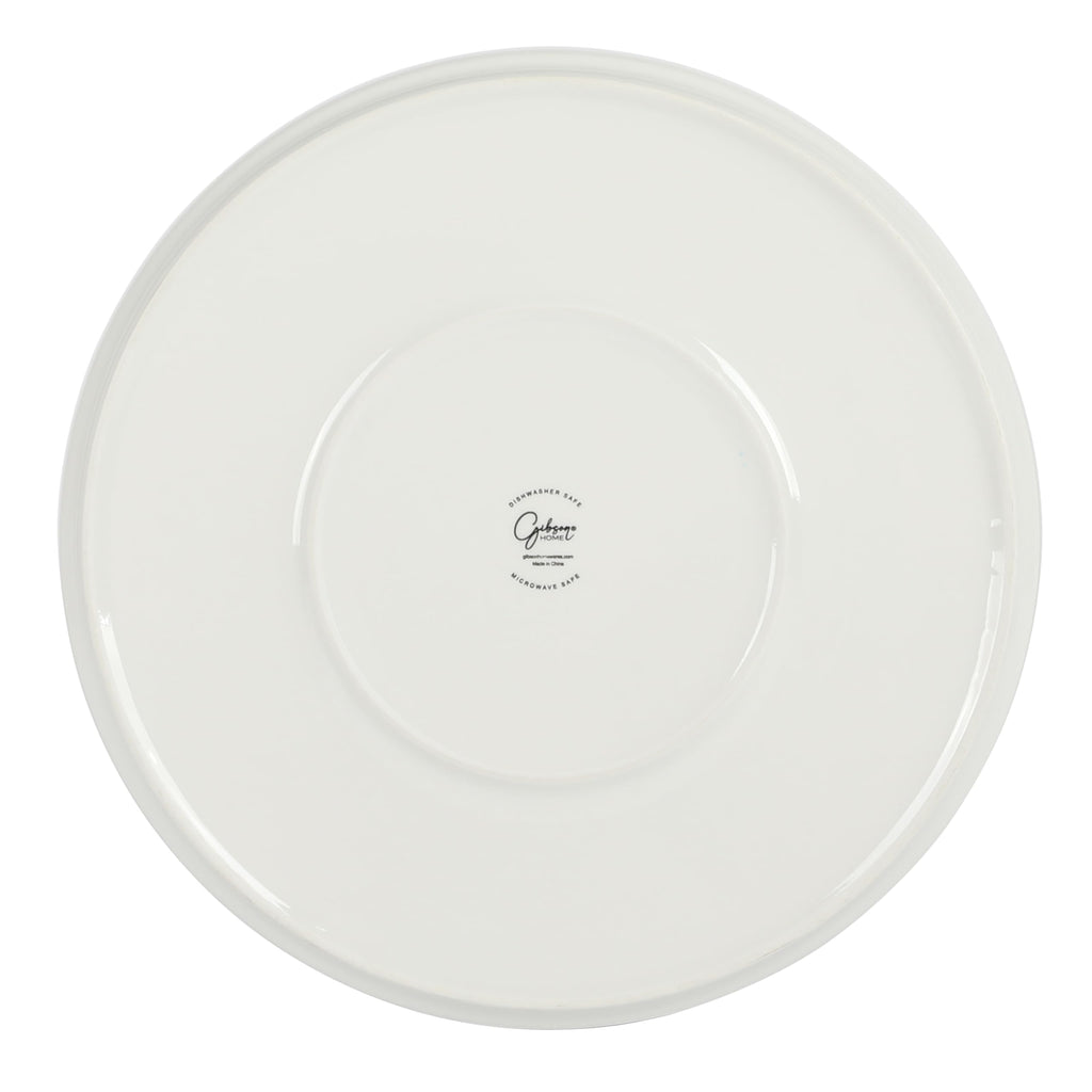 Rothernberg 18-Piece Stackable Porcelain Dinnerware Set, Service for 6 - White Plates and Bowls, Microwave &