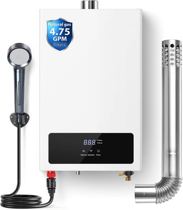 Natural Gas Tankless Water Heater, 4.75GPM 102, 000BTU Instant Hot Water Heater