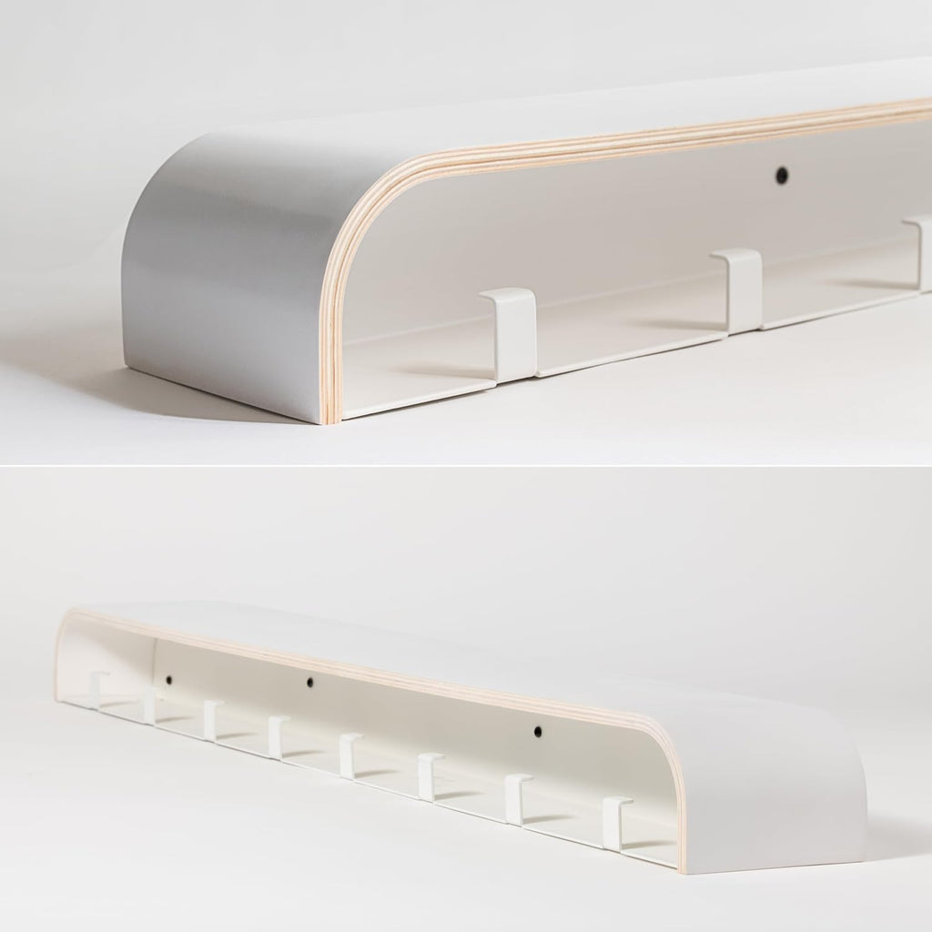 Wall-Mounted Coat Rack 'Toke' - Modern Design Coat Rack with Hidden Wall Hooks - Solid Wood Veneer Panel Coat Hanger