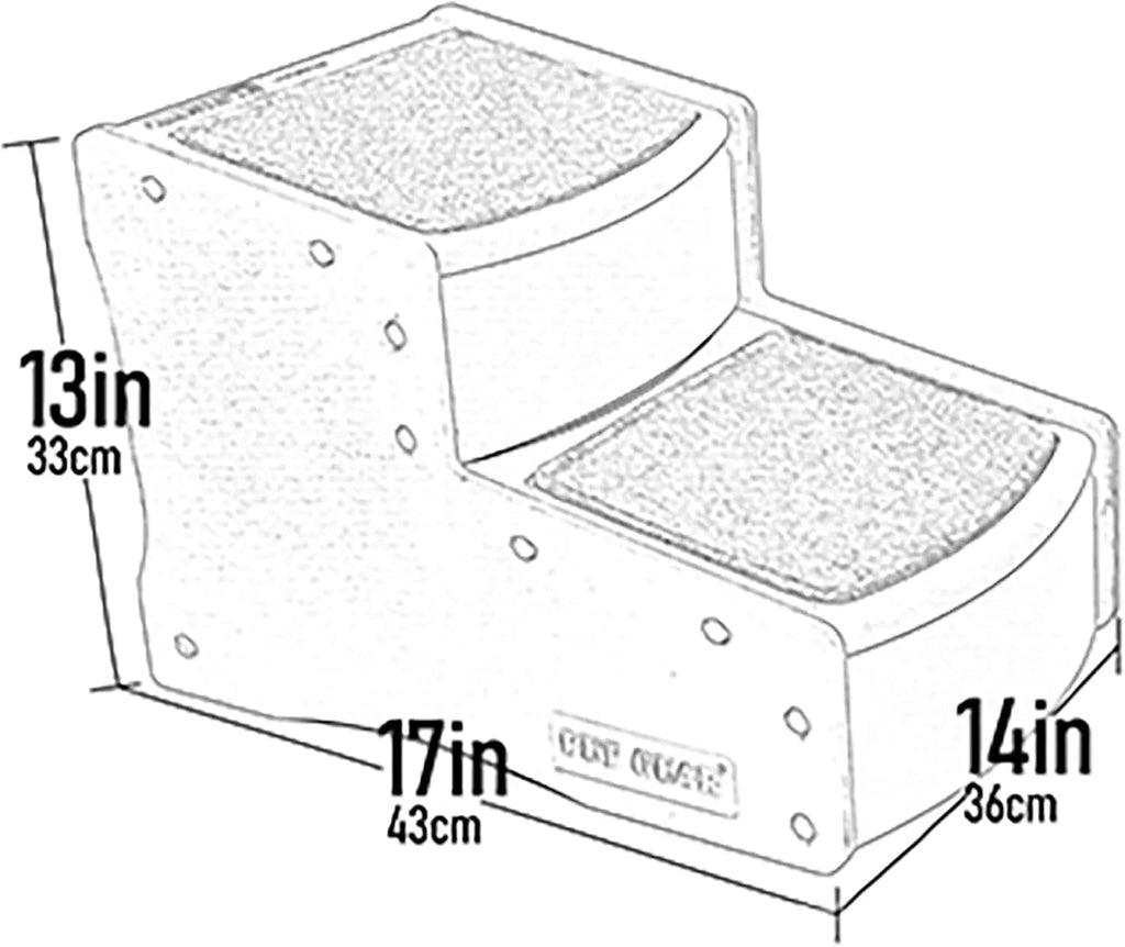 Pet Gear Easy Step II Pet Stairs, 2 Step for Cats/Dogs up to 75-pounds, Portable, Removable Washable Carpet Tread