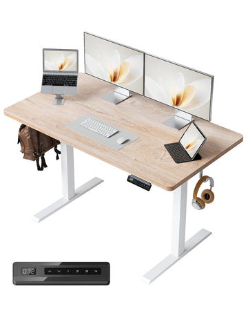 One-Piece Standing Desk, 48"x24" Seamless Tabletop Electric Height Adjustable, Study Rooms & Multi-Device