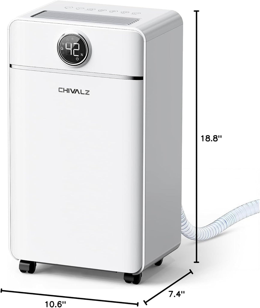 1500 Sq.Ft Dehumidifier for Basement with Drain Hose Max 25 Pints, Dehumidifiers for Home, Bedroom, Bathroom, Quiet