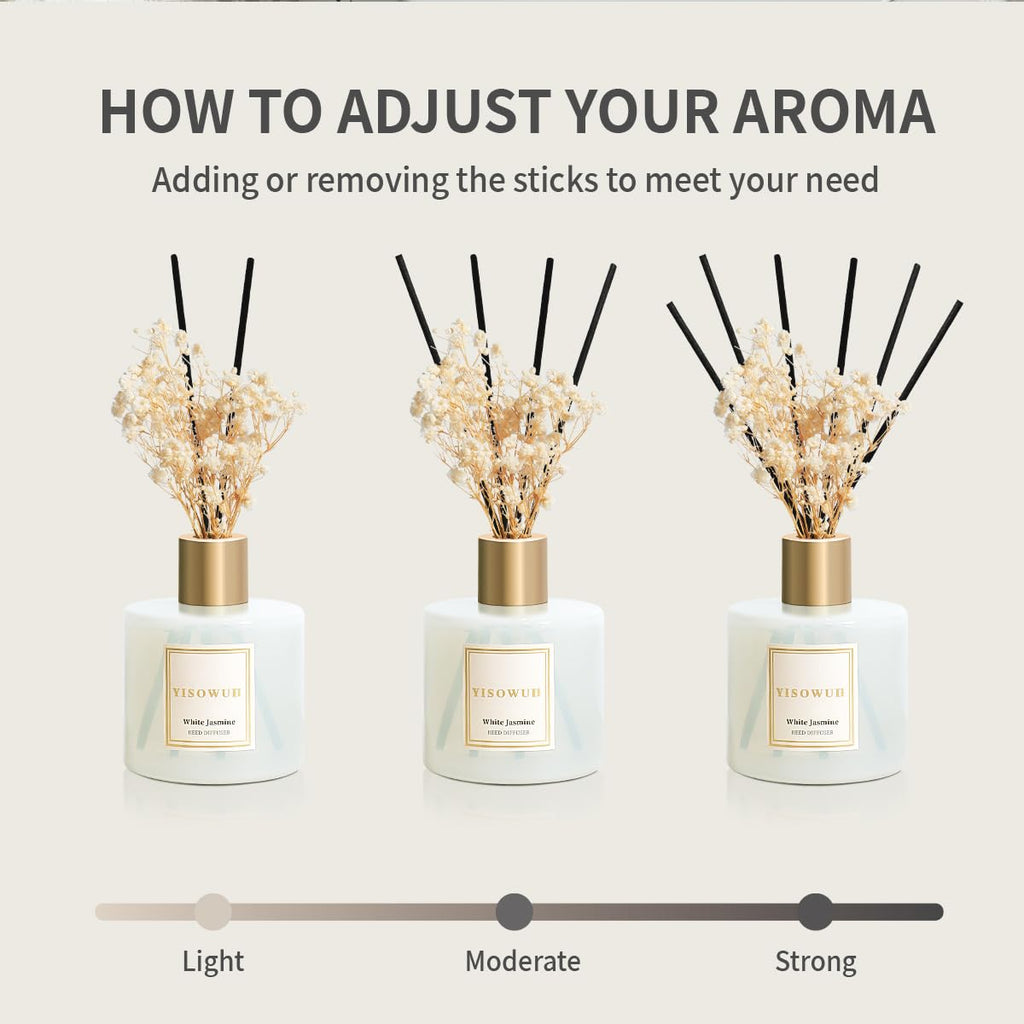 Diffusers 6.76 fl oz(200ml), Orange Blossom Reed Diffuser Set Oil Diffusers with 8 Reed Sticks, Long Lasting