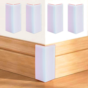 White Baseboard Corners Blocks Self Adhesive, Thickened Rubber Safety Corner Protectors Cushion, Soft Edge Furniture