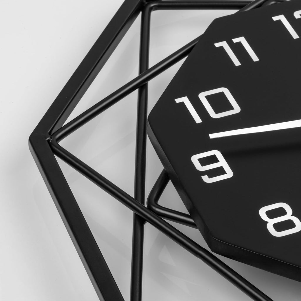 Modern Wall Clocks Decor 12in Black Analog Clock