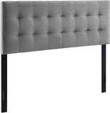 Lily King Biscuit Tufted Performance Velvet Headboard, Gray