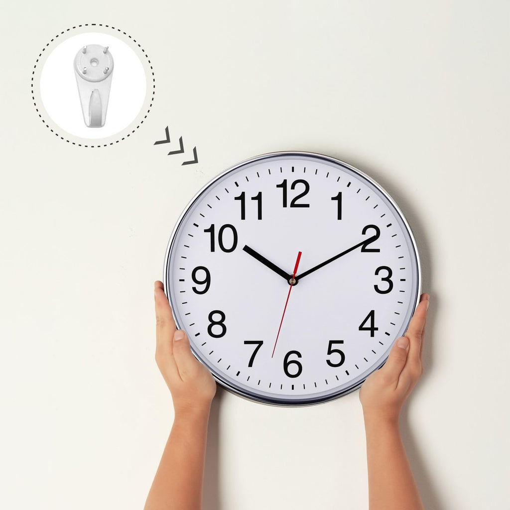 Extra Large Wall Clock - 16" Non Ticking Silent Quartz Black Wall Clocks - Simple Design Wall Clocks Decor, Battery
