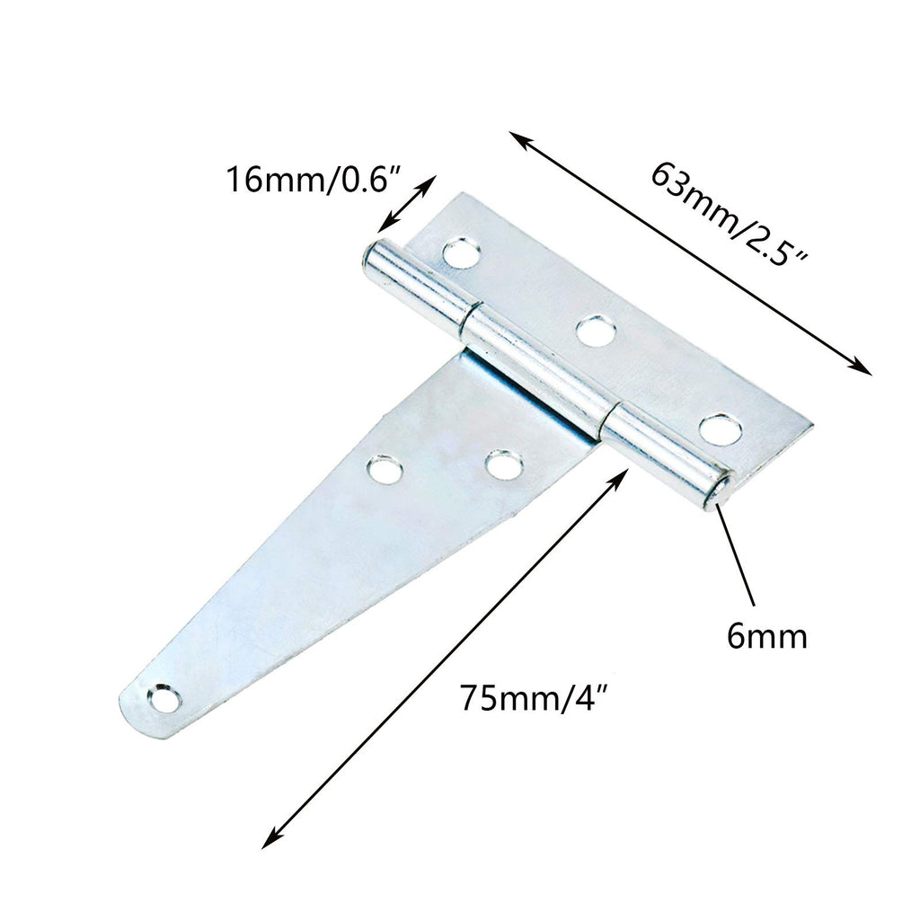 3" T-Strap Hinge, Galvanized Tee Hinge Heavy Duty for Barn Gate