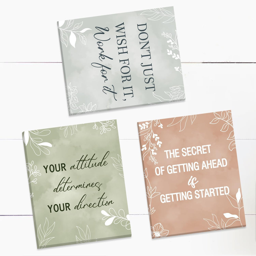 Motivational Canvas Wall Art, Inspirational Quotes Wall Decor, Boho Botanical Artwork Uplifting Aesthetic Framed