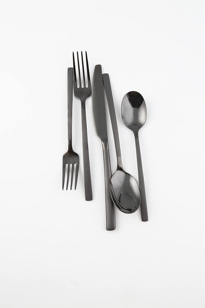 Silversmiths Beacon Flatware Set, 18/0 Stainless Steel, Dishwasher Safe, Flatware Collection, Black Sand Mirror