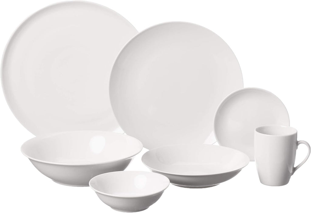 52 Pc Coupe Dinnerware Set, Service for 8, White,SM-5200-CP-W