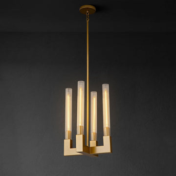 Inspired Cannele Style Glass Tube Gold Pendant Lights Kitchen Island, Adjustable Cord Modern Pendant Light Fixtures,Kitchen Pendant Lighting Over Island,Indoor Chandeliers for Bedroom, Included Bulb