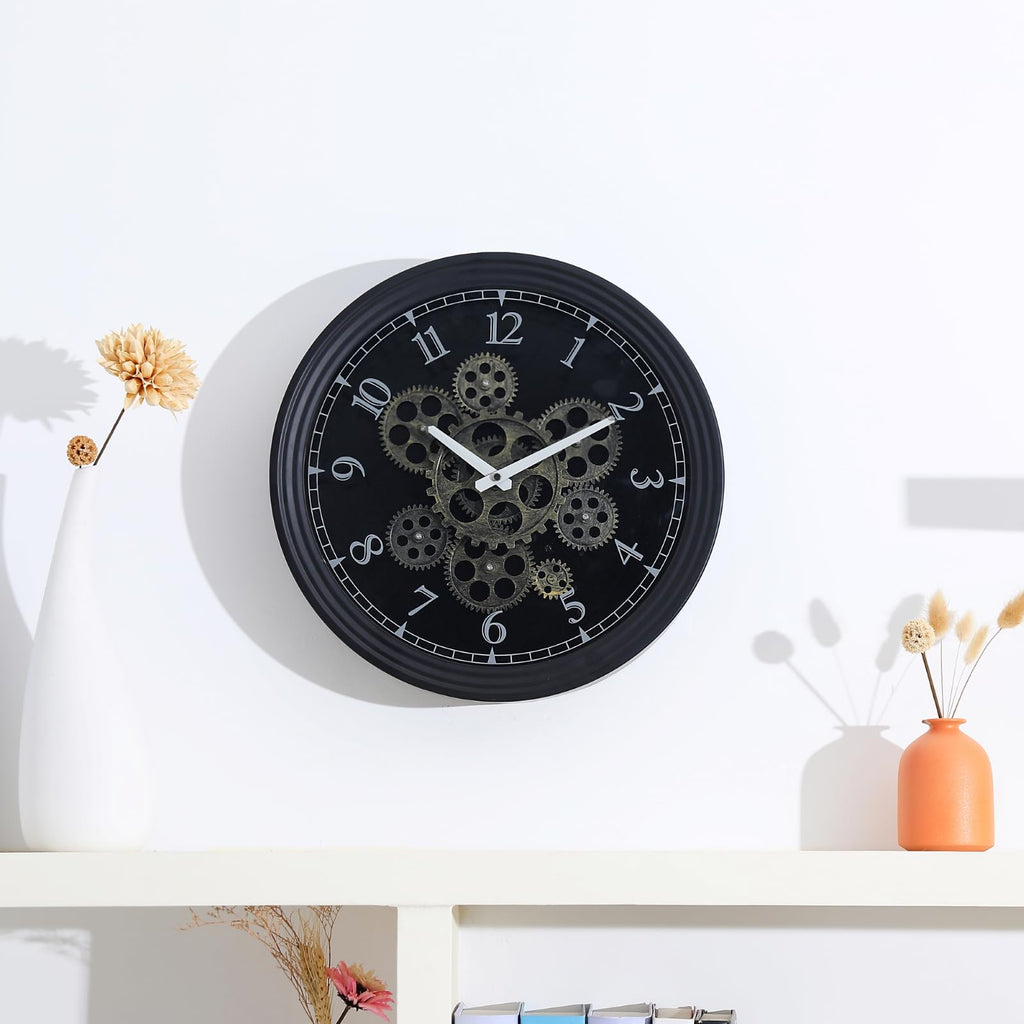 15 Inch Industrial Steampunk Moving Gear Wall Clock