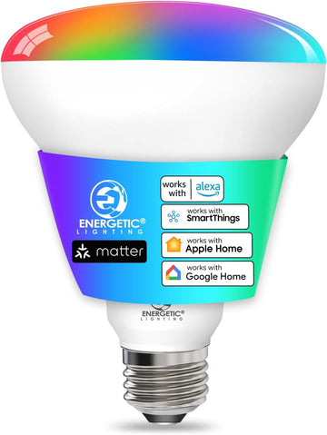 Energetic Matter Smart Light Bulb, BR30 Flood Bulb Work with Apple Home, Alexa, Google Home, SmartThings, LED