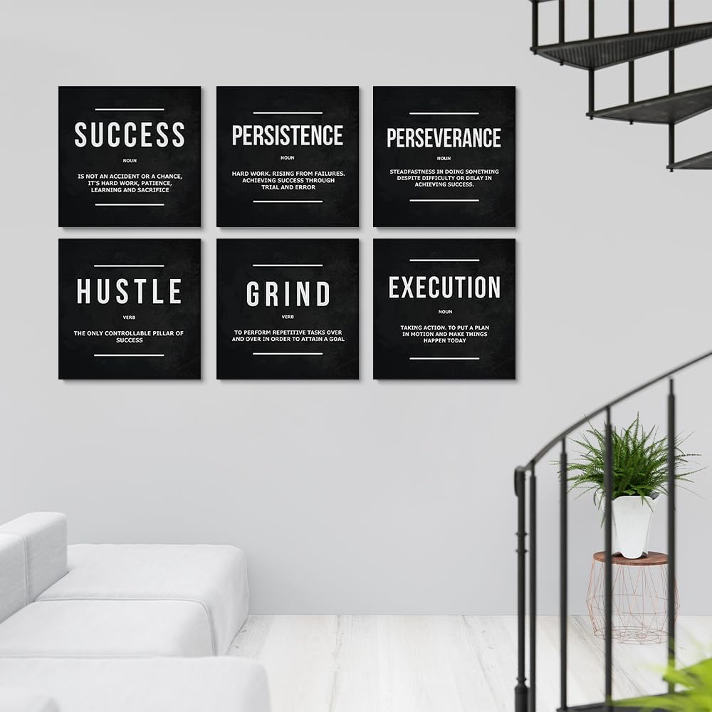 Inspirational Office Wall Art - Motivational Quotes - Encouraging Canvas Posters - Sayings for Wall Decor