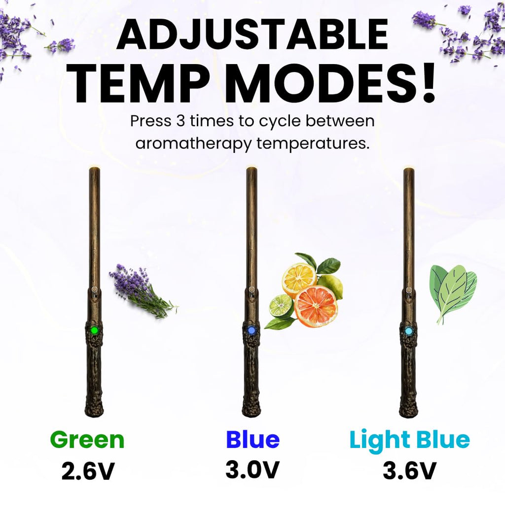 Rechargeable Aromatherapy Wand Diffuser with Adjustable Thread Design, 12-Inch Slim Battery Stick for Pocket or Bag