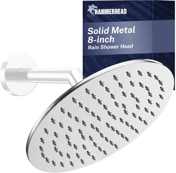 Solid Metal 8 Inch Rainfall Shower Head - CHROME - Shower Head Rainfall