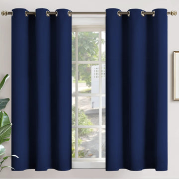 Short Blackout Curtains 54 Inch Length - Thermal Insulated Drapes with Grommet Room Darkening Living Room Windows