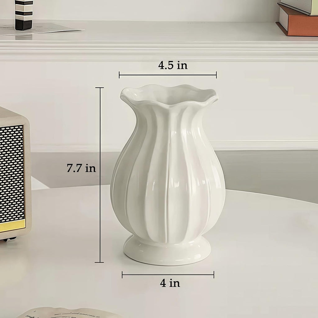 White Vase, Modern Ceramic Flower Vase