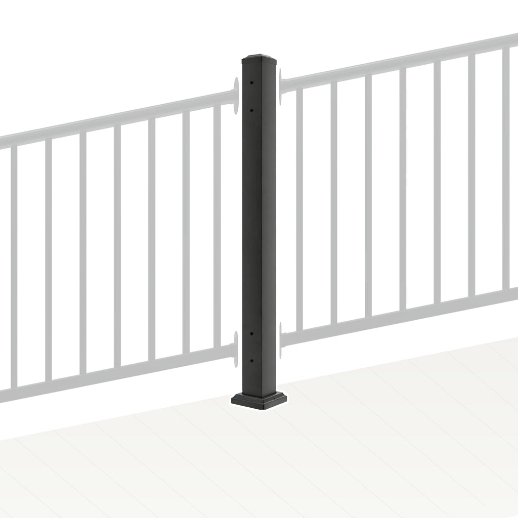 Deck Railing (Black, 39 In, Line Post)