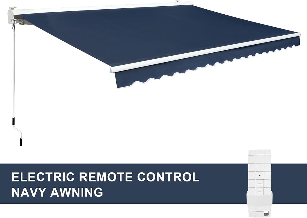 Patio Awning Retractable 15'x10', Fully Assembled Motorized Electric Commercial Grade - Quality 100% Dope-dyed
