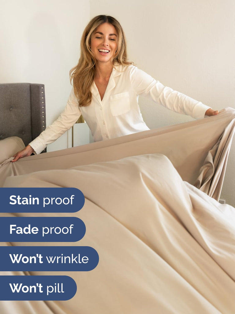 CGK Extra Deep Queen Sheet Set - 6pc Cooling Sheets - Cream
