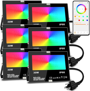 Led Flood Light 30W, 300W Equivalent 3000 LM Outdoor Color Changing Lights | 2700K & 16 Million Colors&Timing& Music