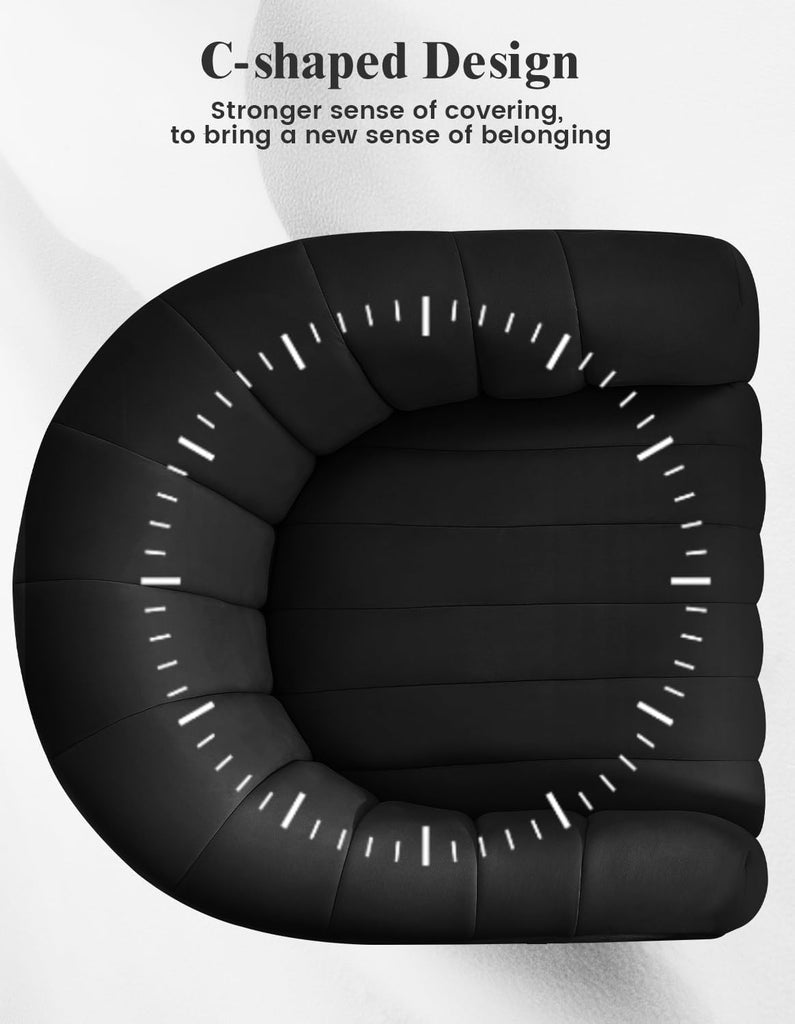 Swivel Accent Chair with Armrest, Mid Century 360 Degree Swivel Barrel Chair Overstuffed Tufted Velvet, Ideal