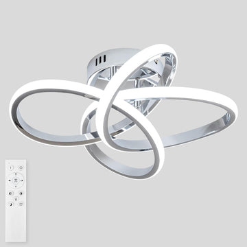 Modern LED Ceiling Light with Remote Control, Stepless Dimming, 3000-6000K Selectable, 36W, Dimmable LED Chandelier