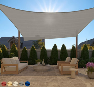 Heavy Duty Sun Shade, UV Protection Fade Tear and Rust Resistant Rectangle Sunshade Canopy, Curved Edges Blocks