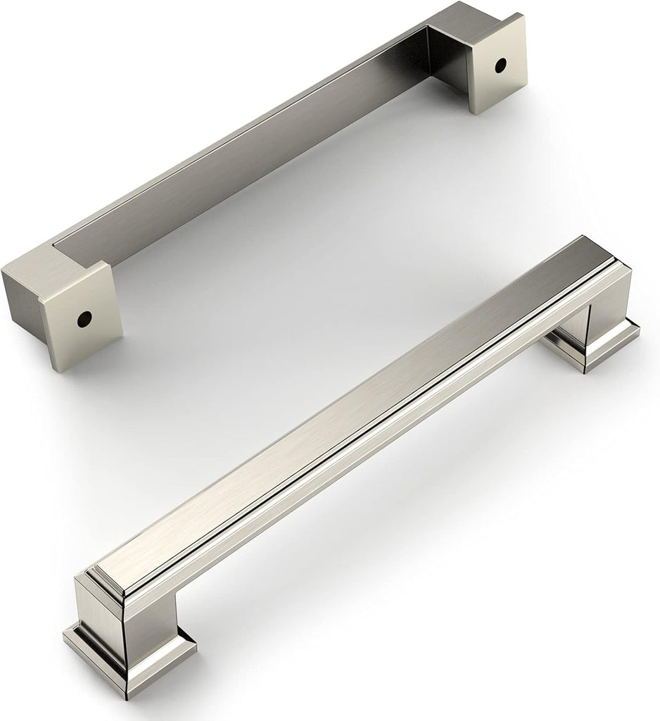 10 Pack Brushed Satin Nickel 5 Inch(128mm) Hole Centers Kitchen Cabinet Pulls Cabient Hardware Kitchen Handles for