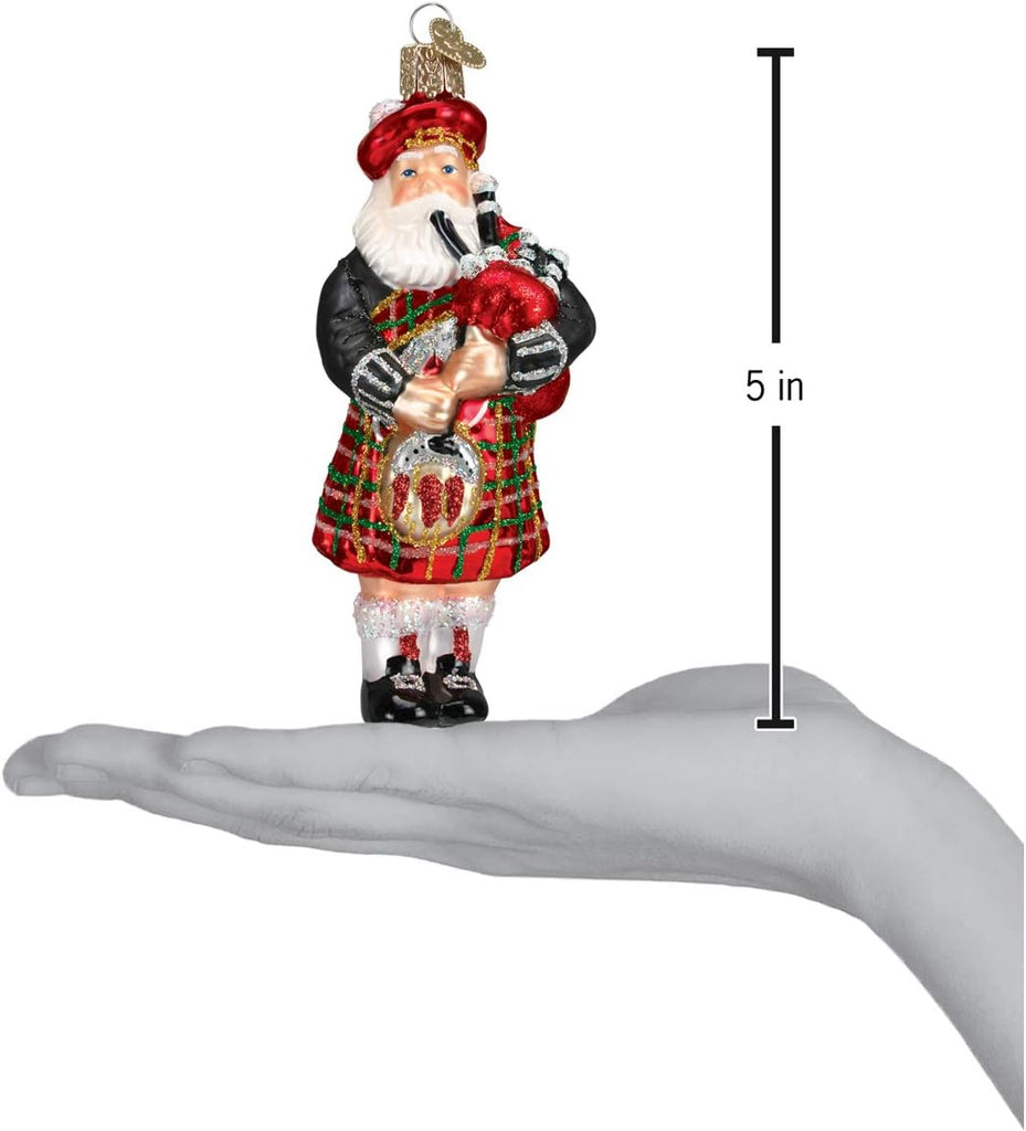 Ornaments: Assortment of Santas Glass Blown Ornaments, Highland Santa 5 Inches