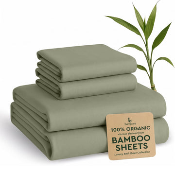100% Rayon from Bamboo Sheets Queen Size - 4pc Cooling Sheets Queen