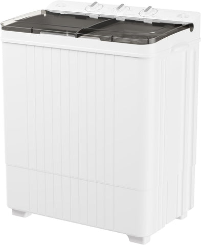 Portable Washing Machine, Twin Tub 28 Lbs Capacity Laundry, Mini Compact Washer and Spin Dryer Combo with Spin Cycle
