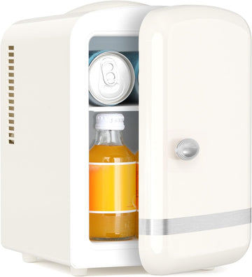 4L/6 Cans Compact Refrigerator,Portable Mini Fridge Skin Care,Cooler and Warmer for Bedroom,Car,Office & Dorm, Small