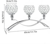 Crystal Candle Holders 3 Arms Silver Candelabras,Candle Holder, Crystal Table Centerpieces,Buffet Cabinet Candelabra