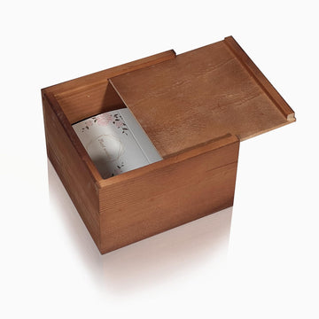 Wooden Box, 6x6x4 InchKeepsake Box with Slide Lid, Square Wood Storage Box for Jewelry, Photos, Memorabilia, Handmade